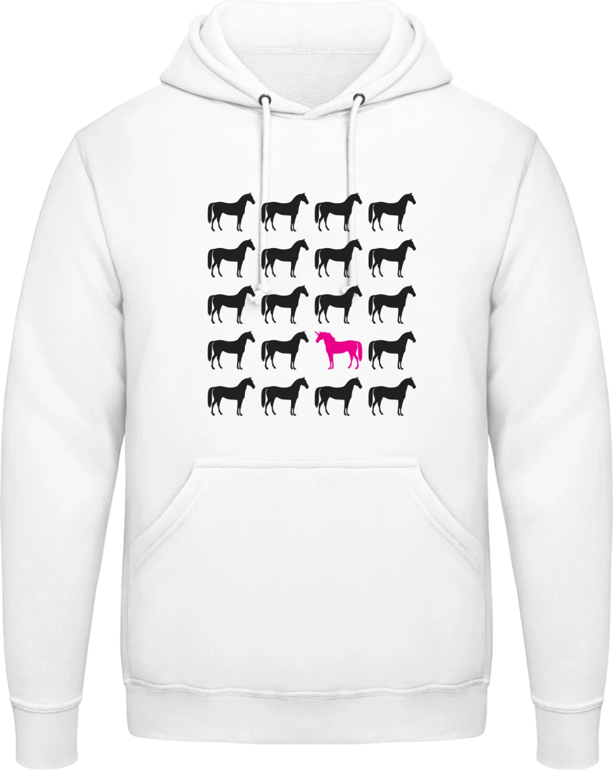 Unicorn Unique - Arctic white AWDis man hoodie - Front