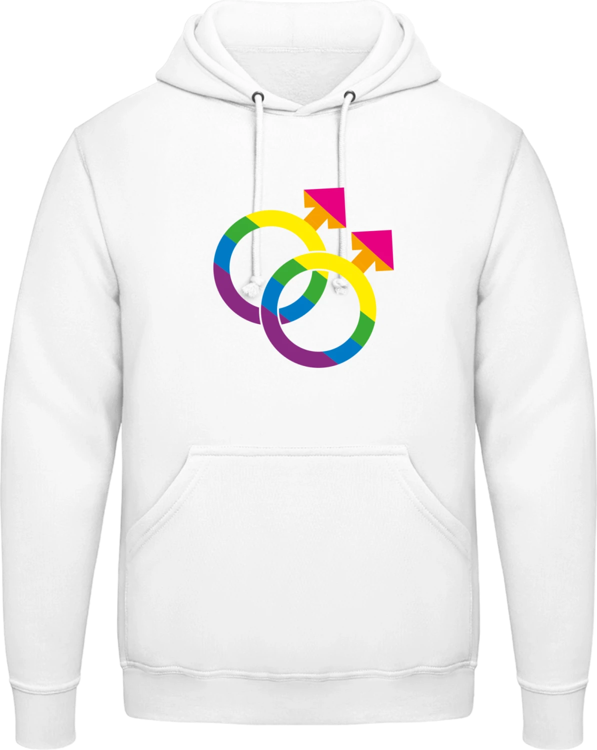 Man Symbole Rainbow - Arctic white AWDis man hoodie - Front