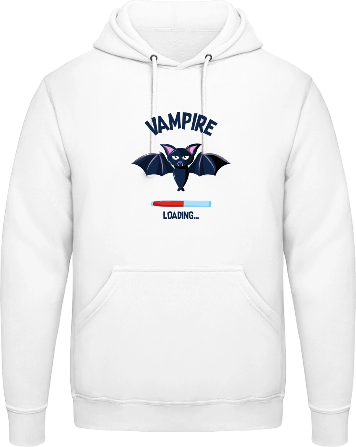 Vampire Loading Comic Bat - Arctic white AWDis man hoodie - Front