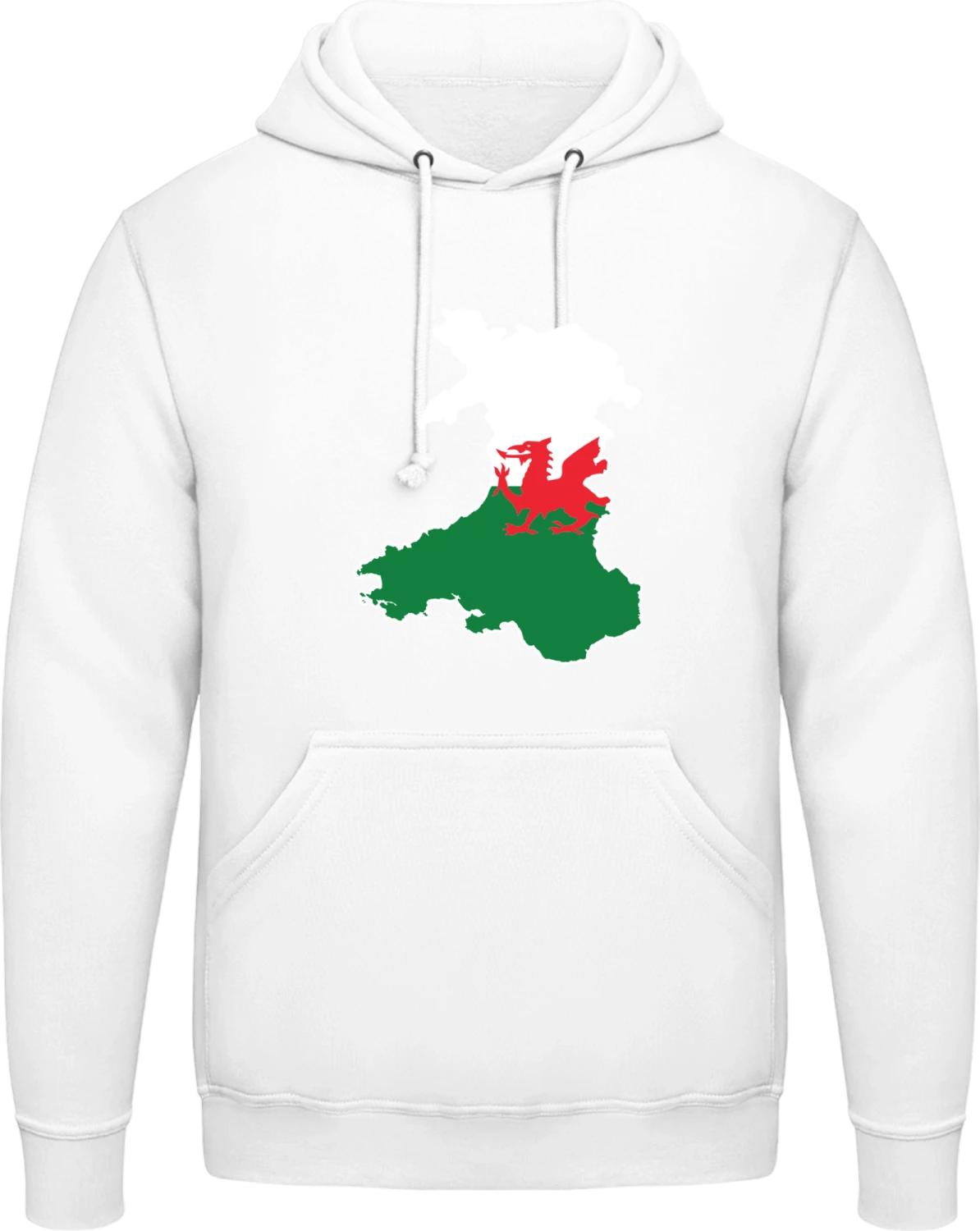 Wales Map - Arctic white AWDis man hoodie - Front