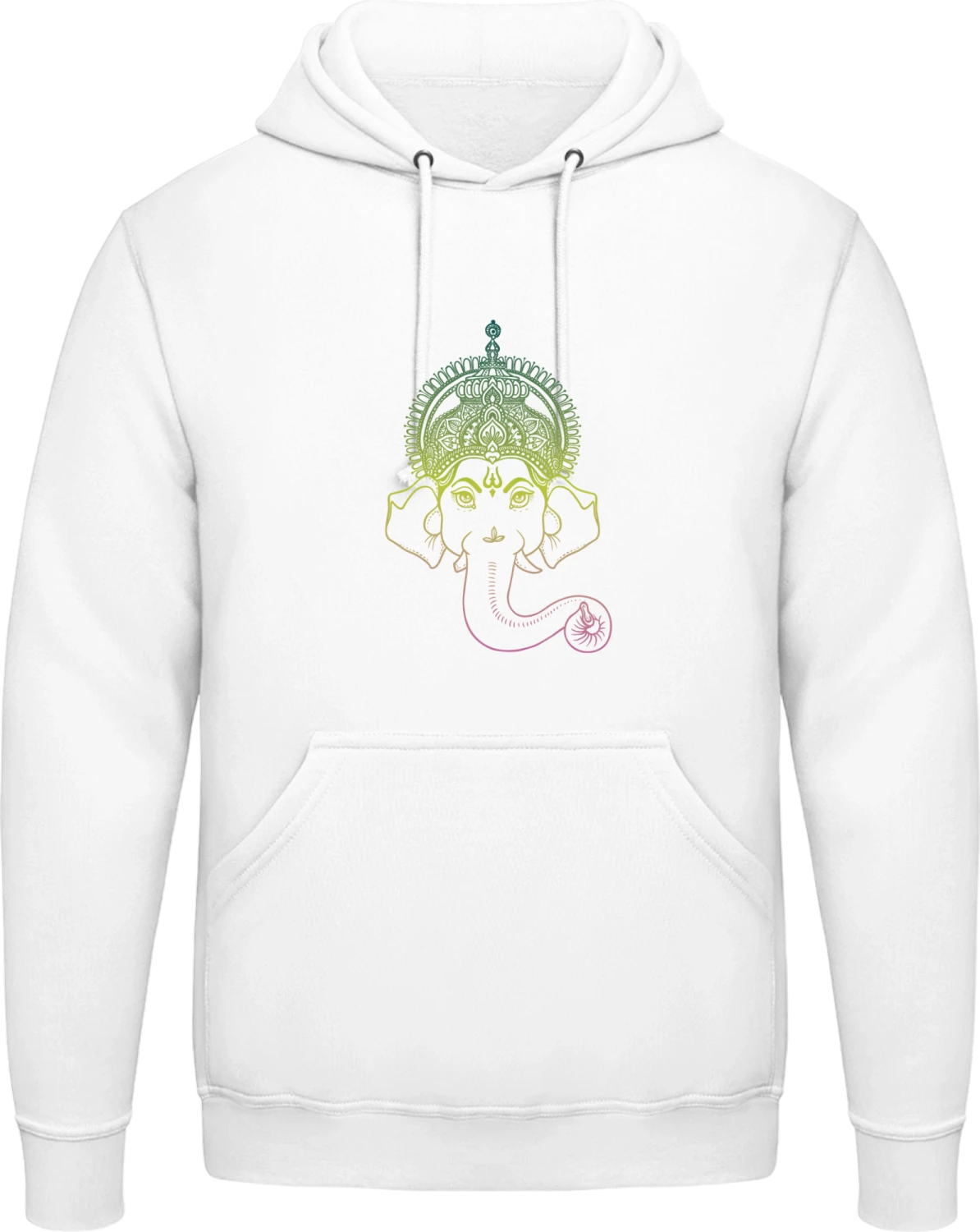 Ganesha Elephant God - Arctic white AWDis man hoodie - Front