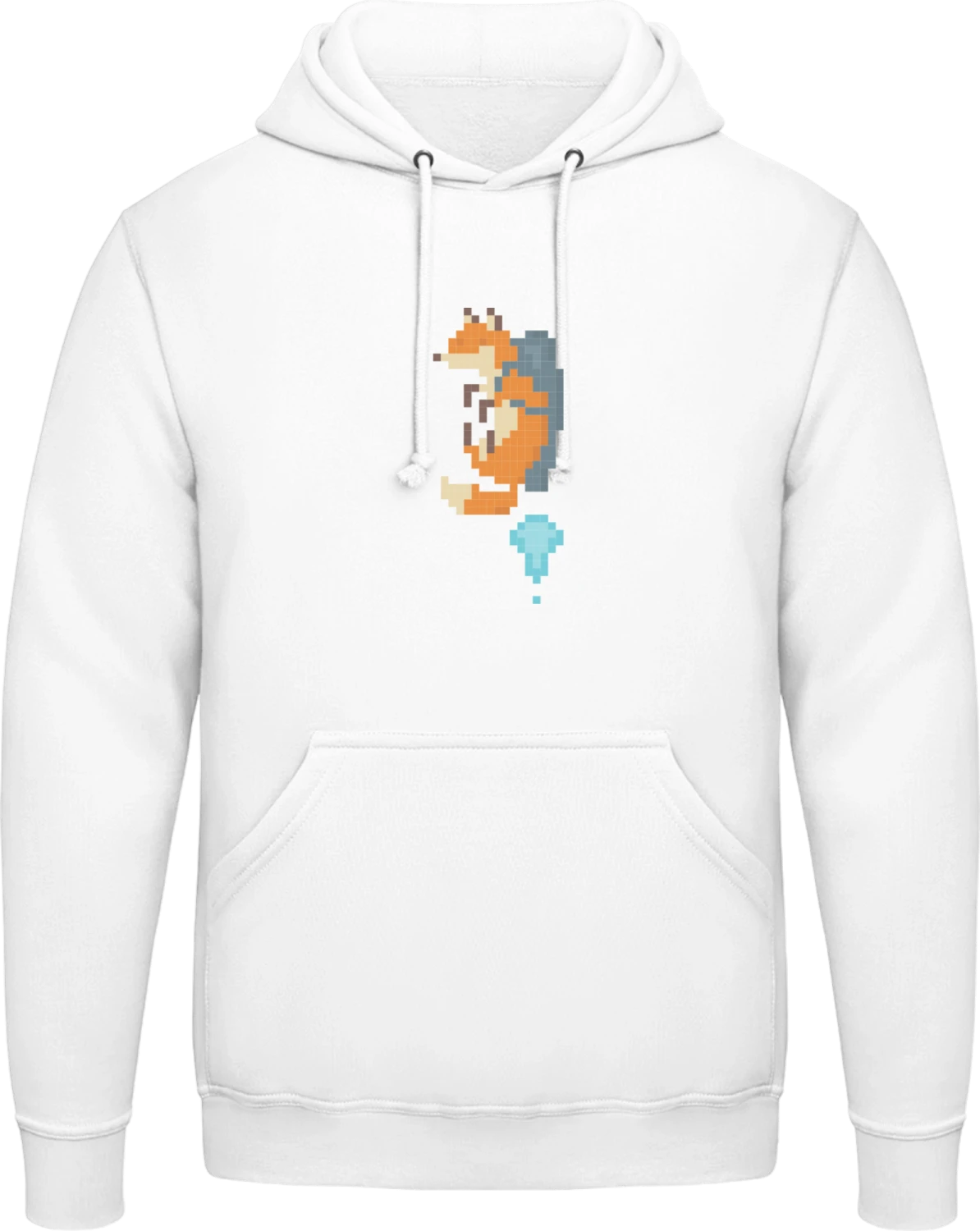 Jetpack Fox - Arctic white AWDis man hoodie - Front