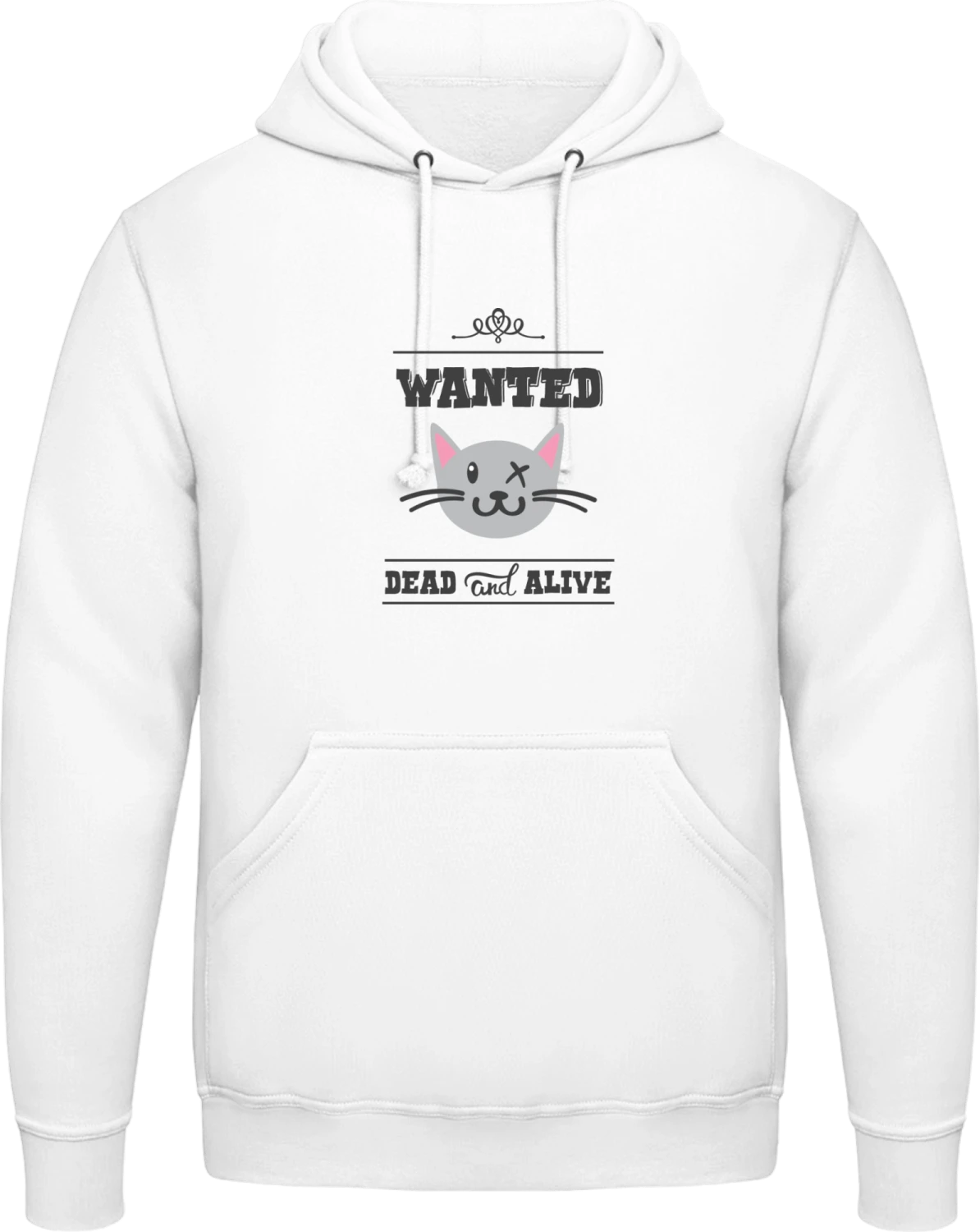 Wanted Dead And Alive - Arctic white AWDis man hoodie - Front