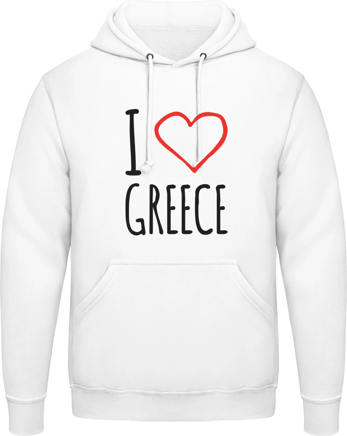 I Love greece - Arctic white AWDis man hoodie - Front