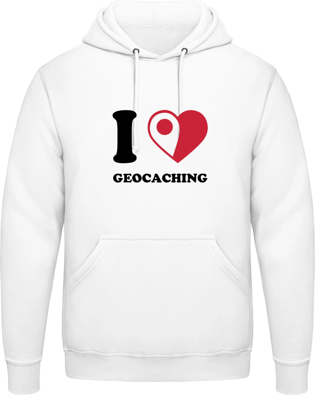 I Love Geocaching - Arctic white AWDis man hoodie - Front