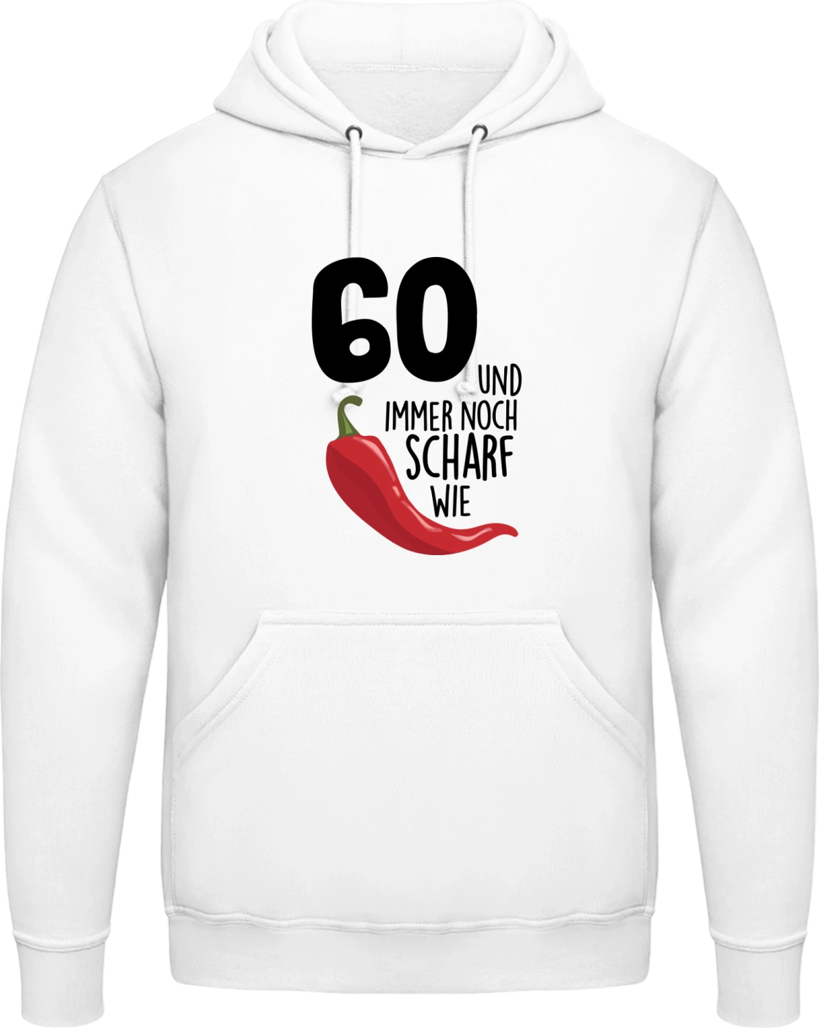 60 Jahre scharf wie Chili - Arctic white AWDis man hoodie - Front