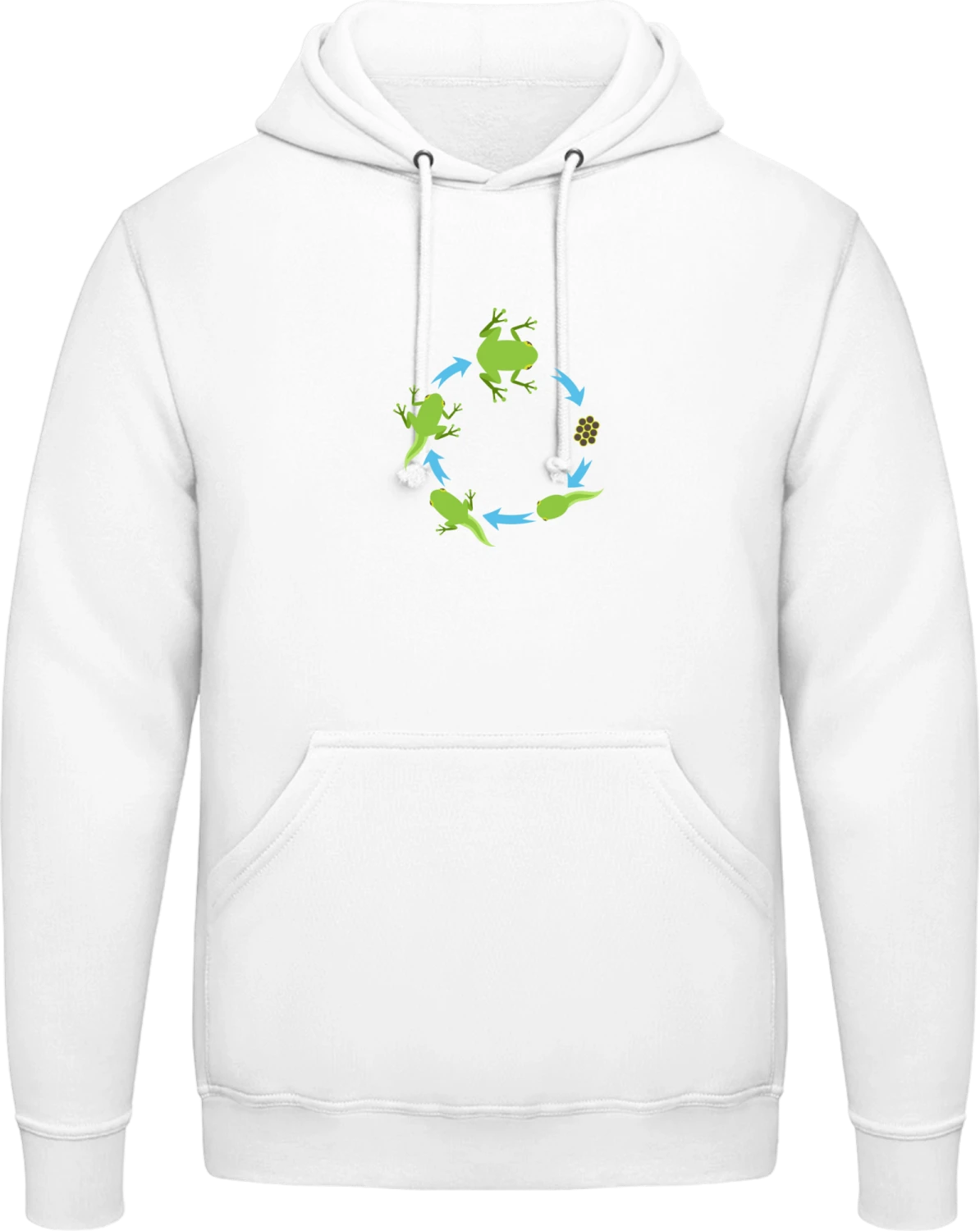 Evolution Of A Frog - Arctic white AWDis man hoodie - Front