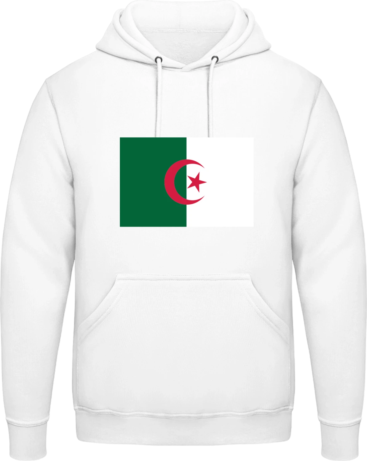 Algeria Flag - Arctic white AWDis man hoodie - Front