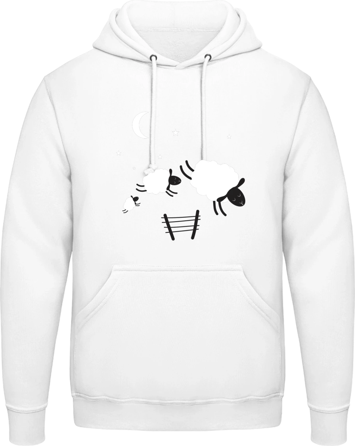 Sheeps At Night - Arctic white AWDis man hoodie - Front