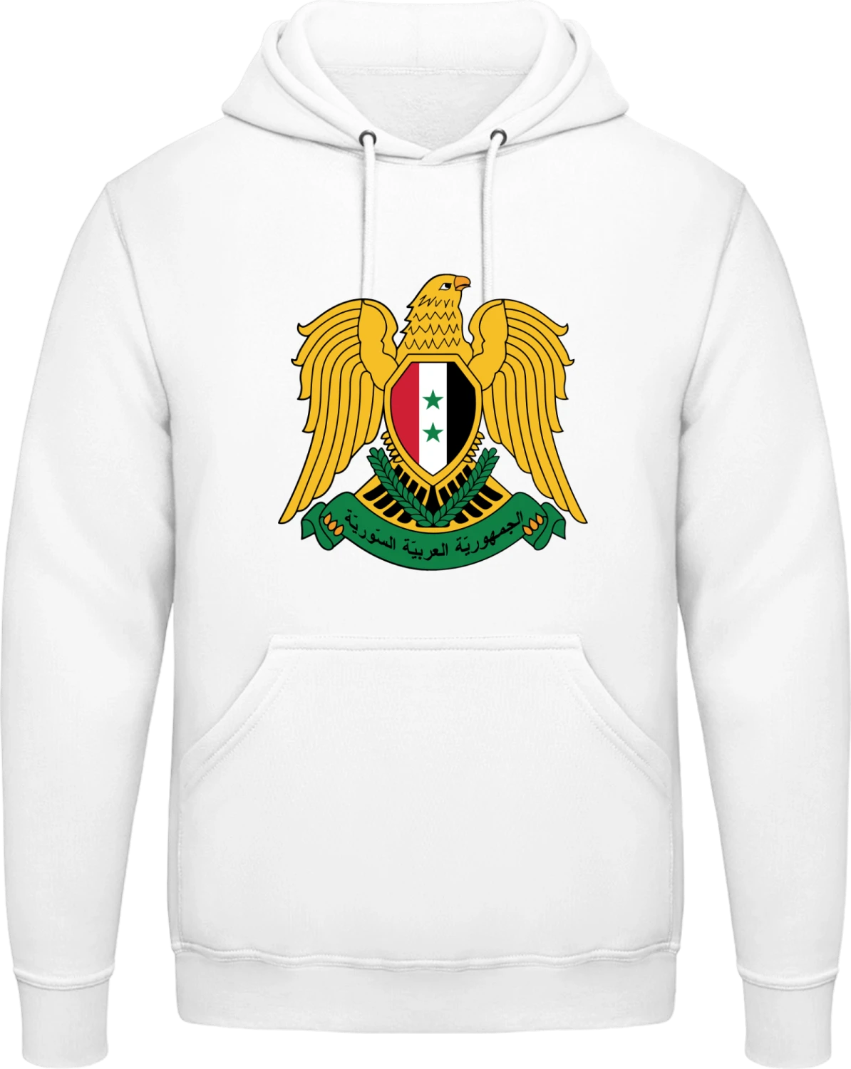 Syria Coat of Arms - Arctic white AWDis man hoodie - Front