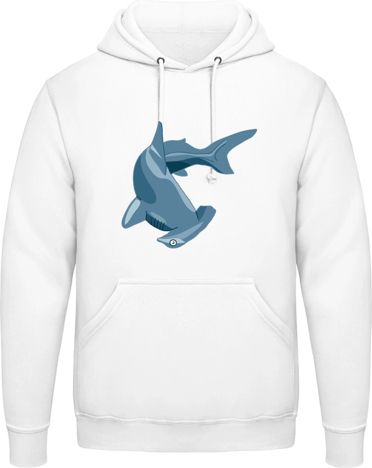 Hammerhead Shark Illustration - Arctic white AWDis man hoodie - Front