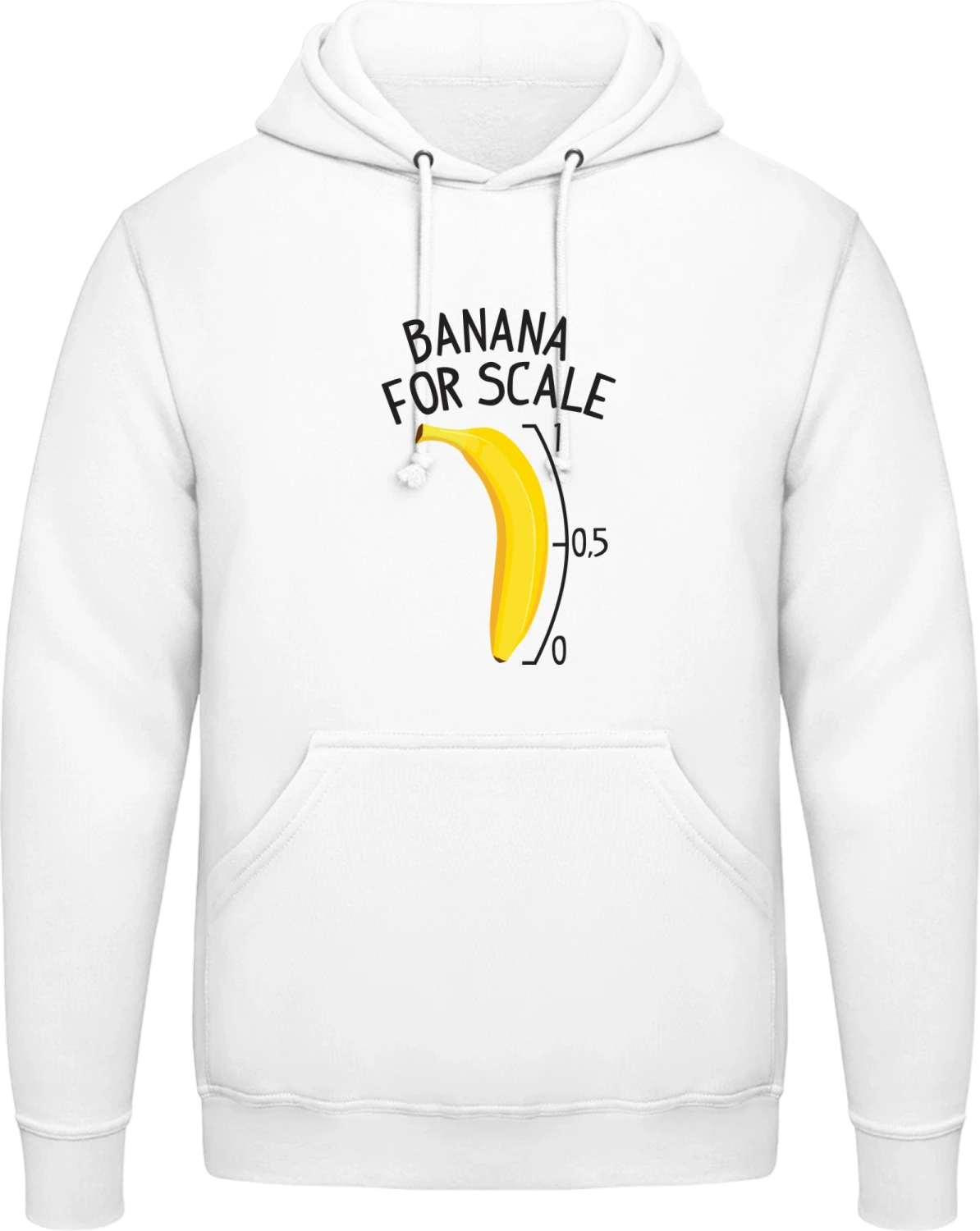 Banana For Scale - Arctic white AWDis man hoodie - Front