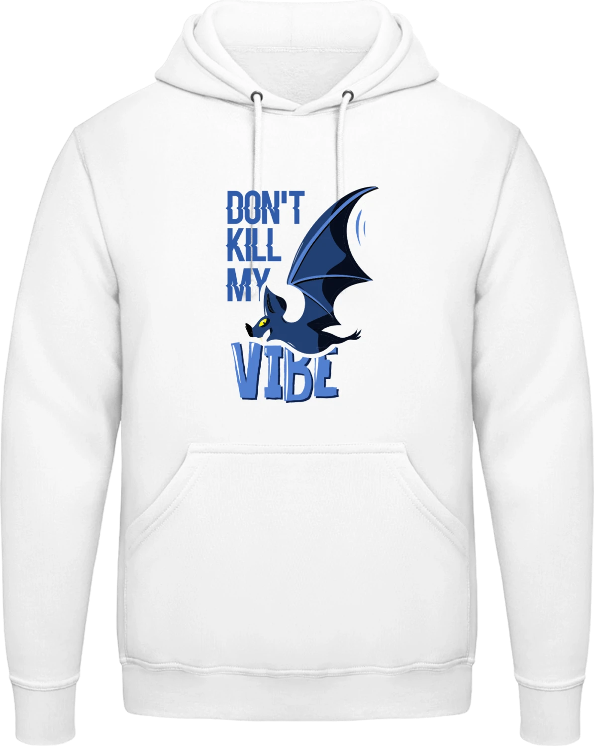 Don´t Kill My Vibe Bat - Arctic white AWDis man hoodie - Front