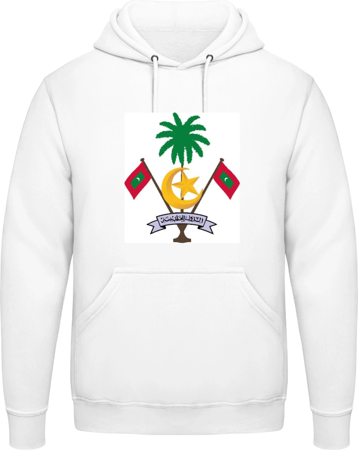 Maldives Coat of Arms - Arctic white AWDis man hoodie - Front