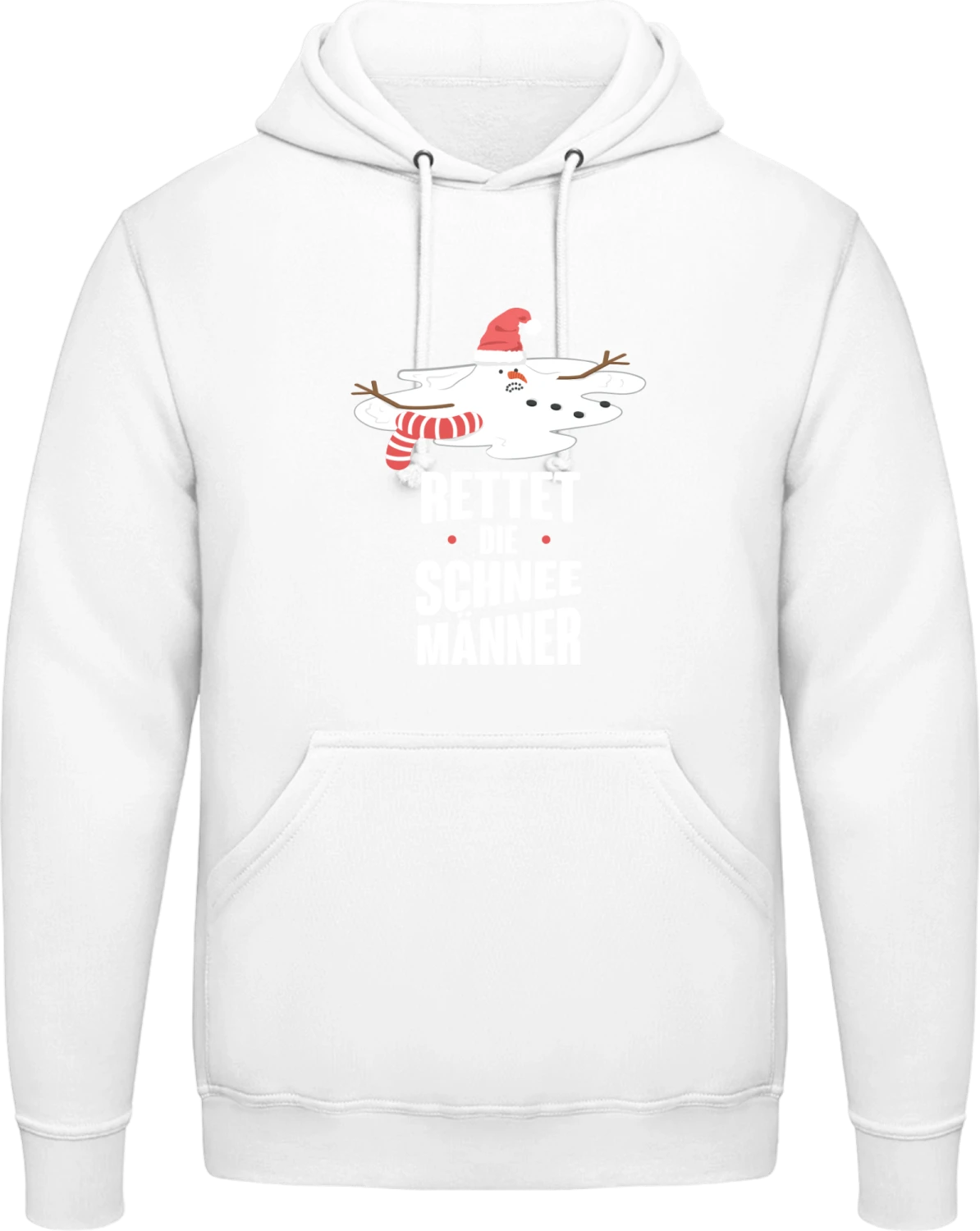 Rettet die Schneemänner - Arctic white AWDis man hoodie - Front