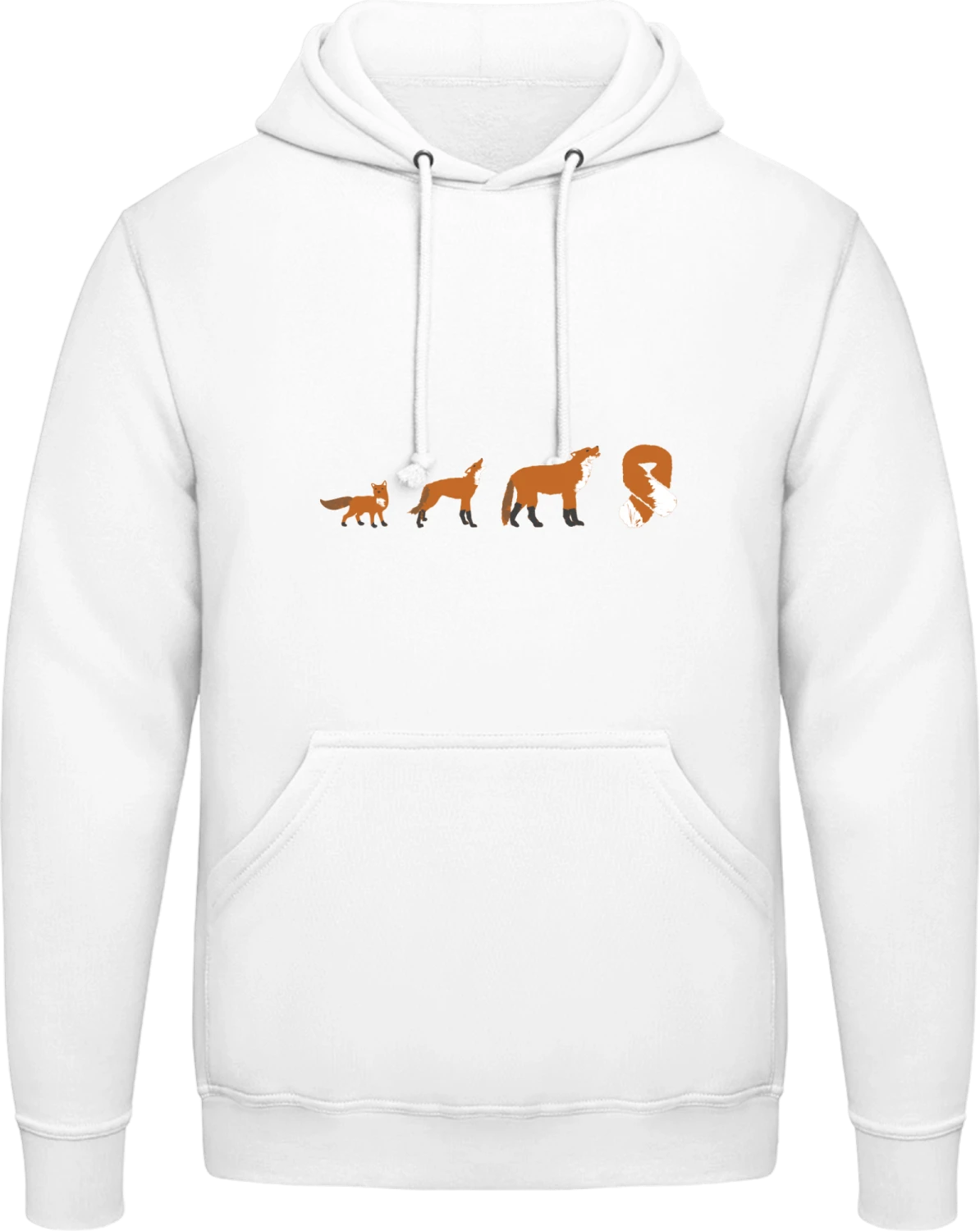 Evolution Fox To Fur Scarf - Arctic white AWDis man hoodie - Front