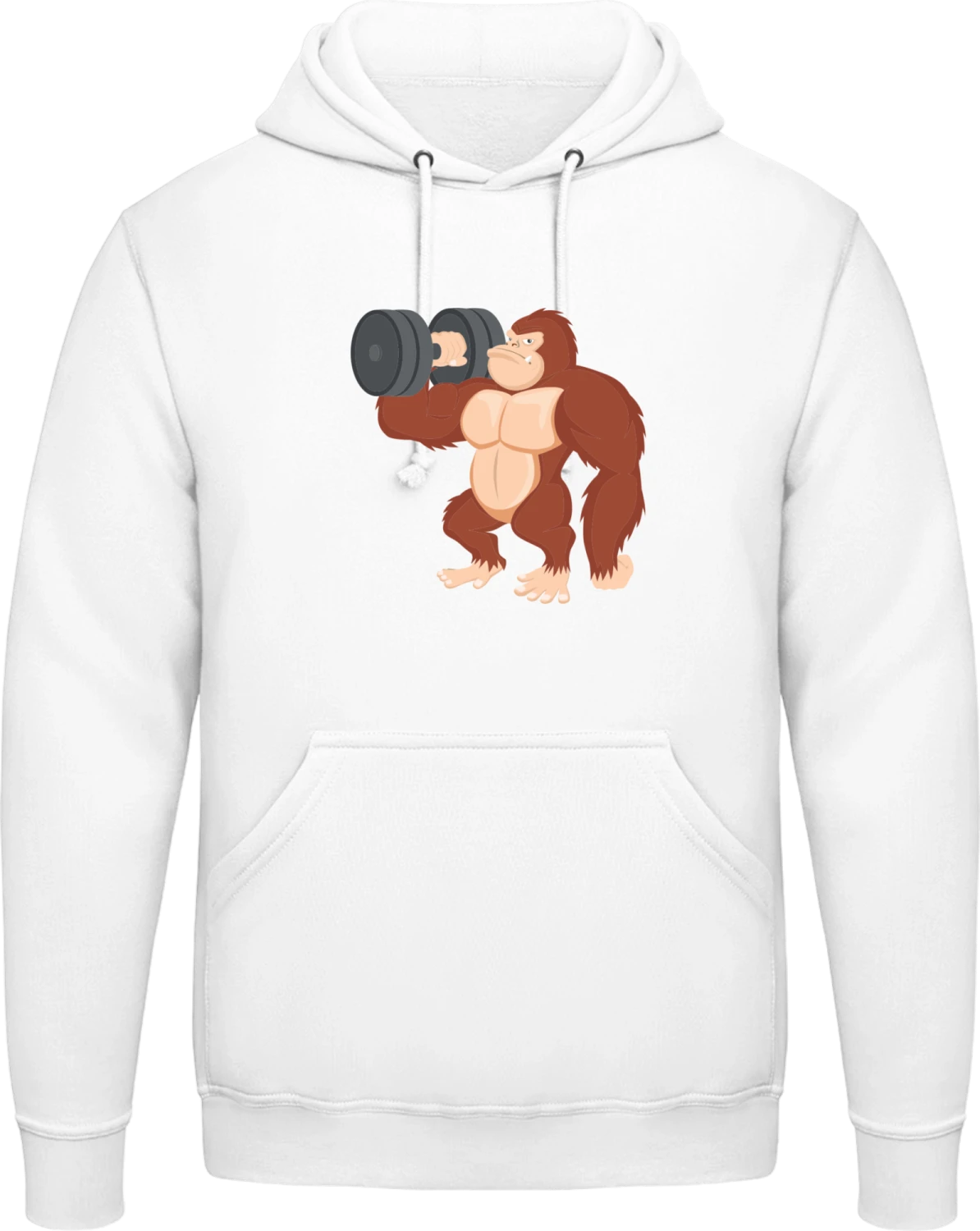 Training Gorilla - Arctic white AWDis man hoodie - Front