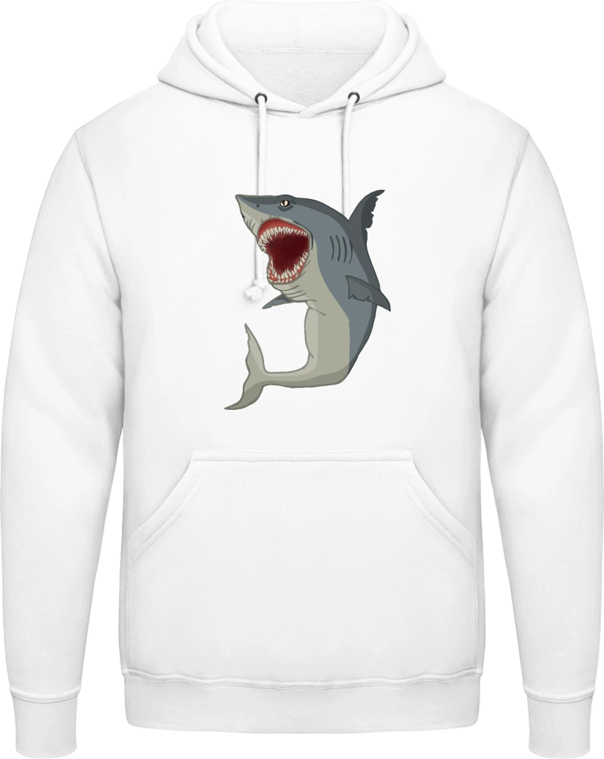 Shark Real - Arctic white AWDis man hoodie - Front