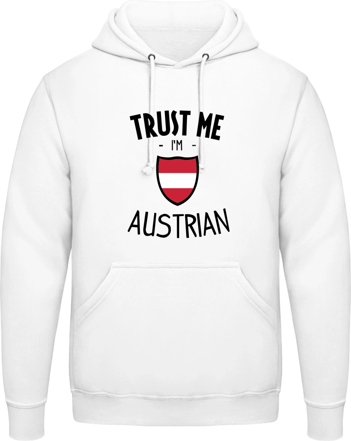 Trust Me Im Austrian - Arctic white AWDis man hoodie - Front