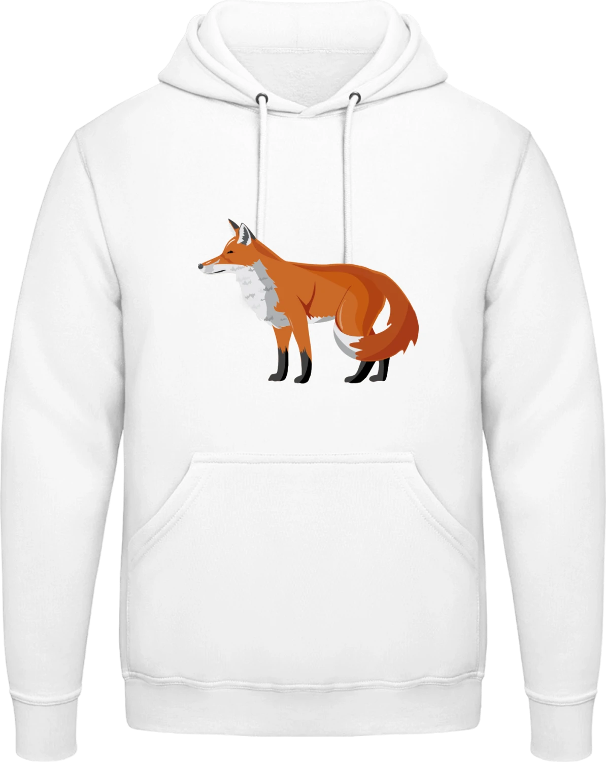 Fox Illustration - Arctic white AWDis man hoodie - Front