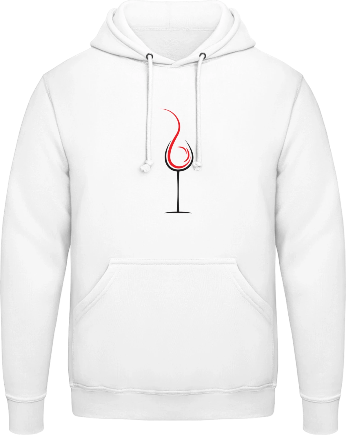 Glass Of Red Wine - Arctic white AWDis man hoodie - Front