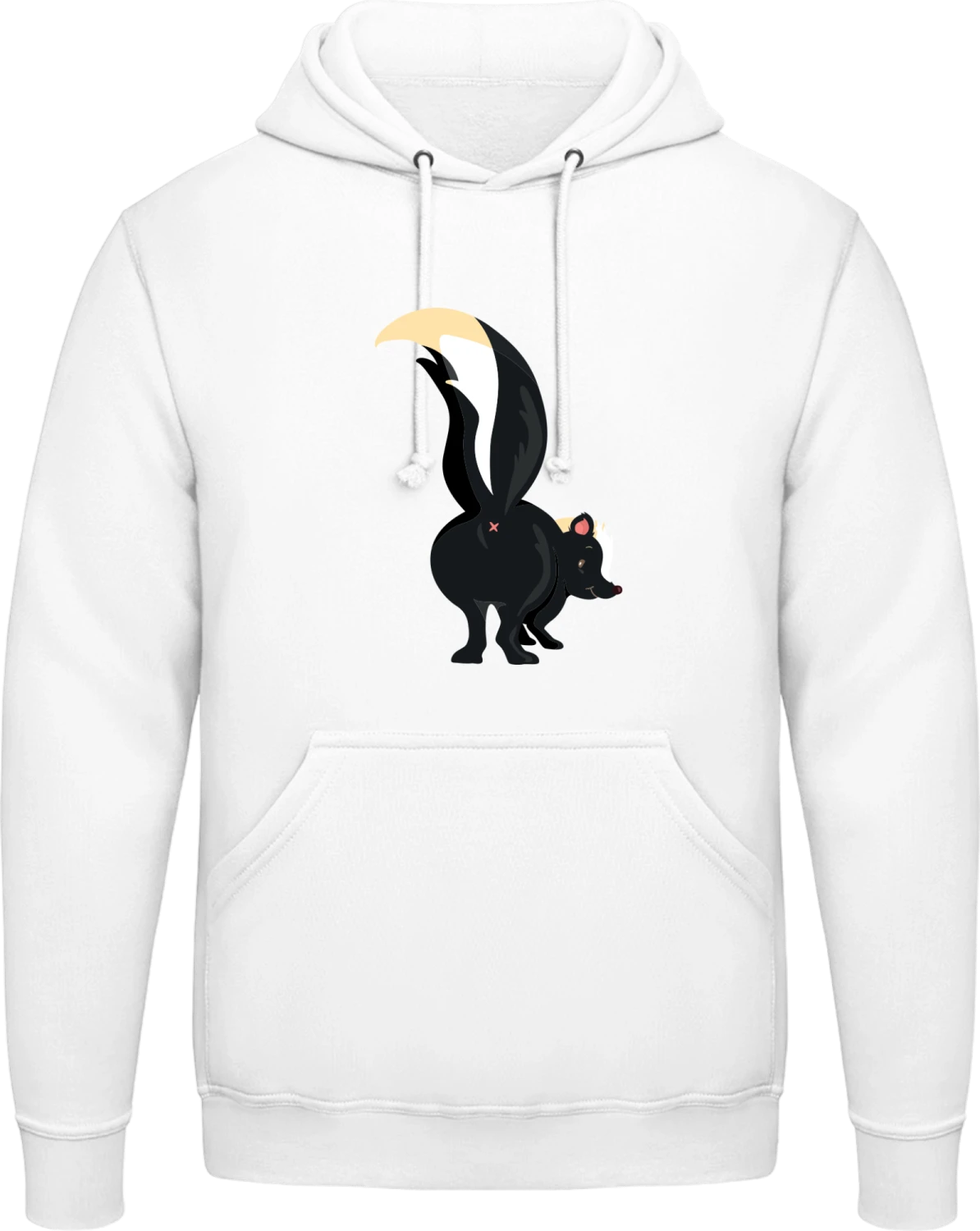 Skunk Butt - Arctic white AWDis man hoodie - Front