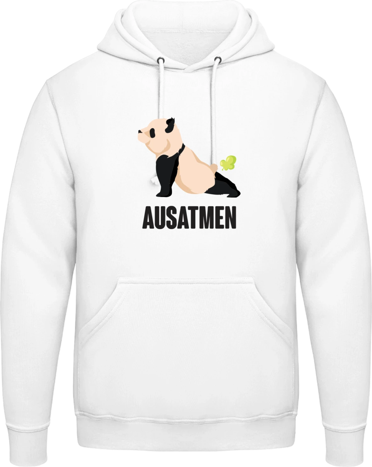 Ausatmen Panda Yoga - Arctic white AWDis man hoodie - Front