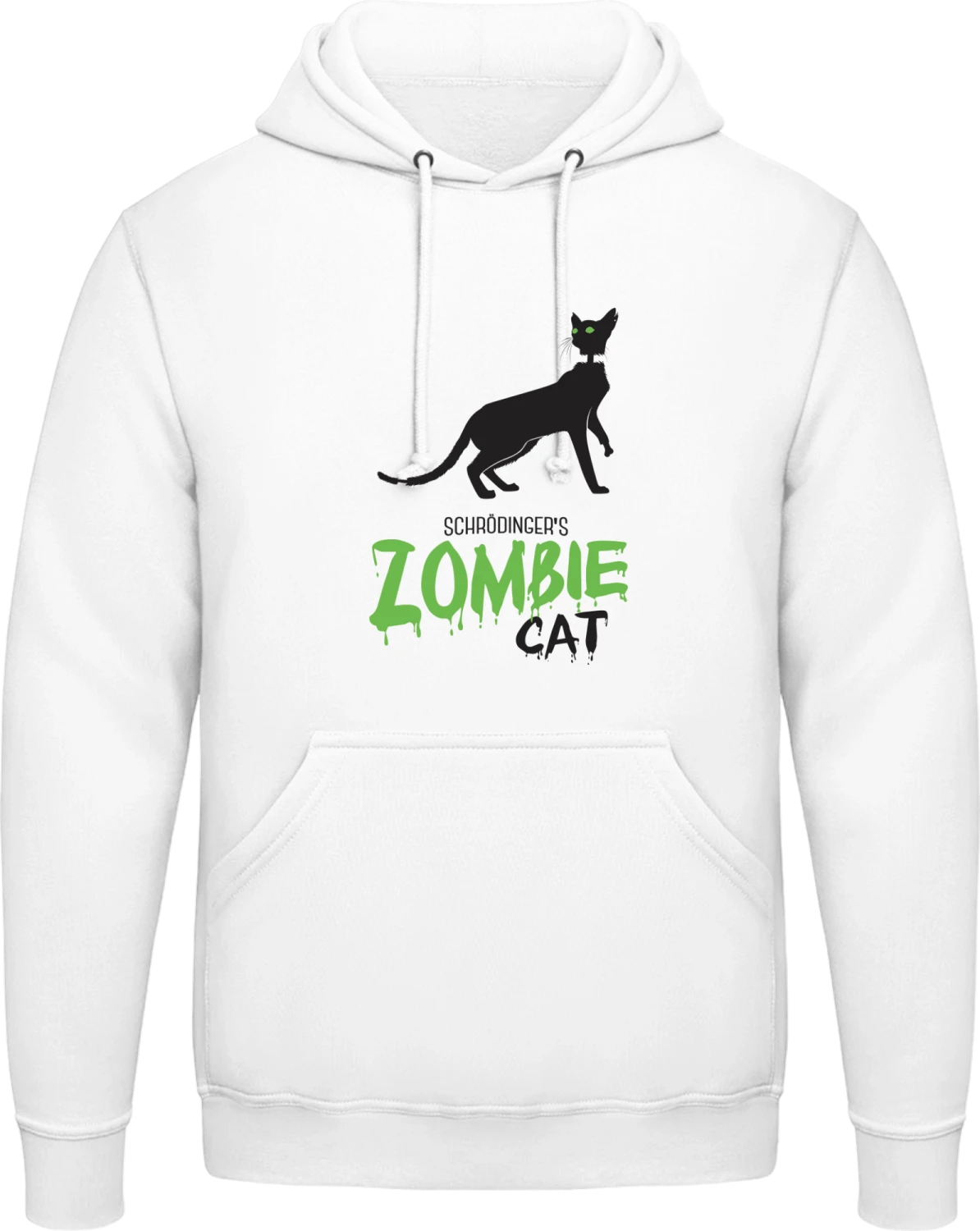 Schrödinger's Zombie Cat - Arctic white AWDis man hoodie - Front