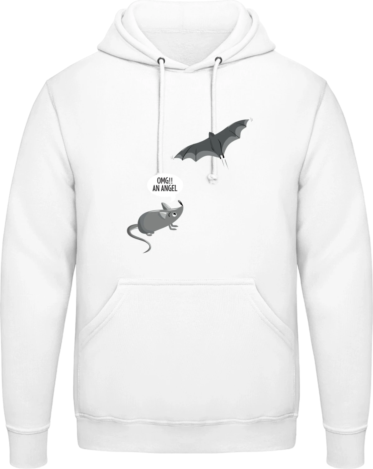 OMG!! An Angel - Arctic white AWDis man hoodie - Front