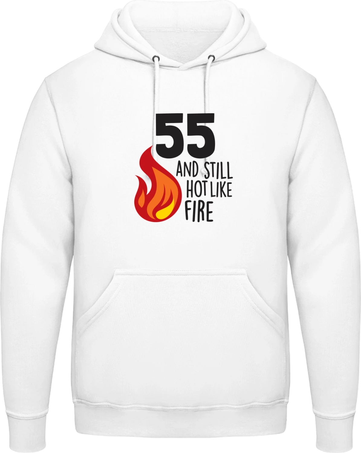 55 And Still Hot Like Fire - Arctic white AWDis man hoodie - Front