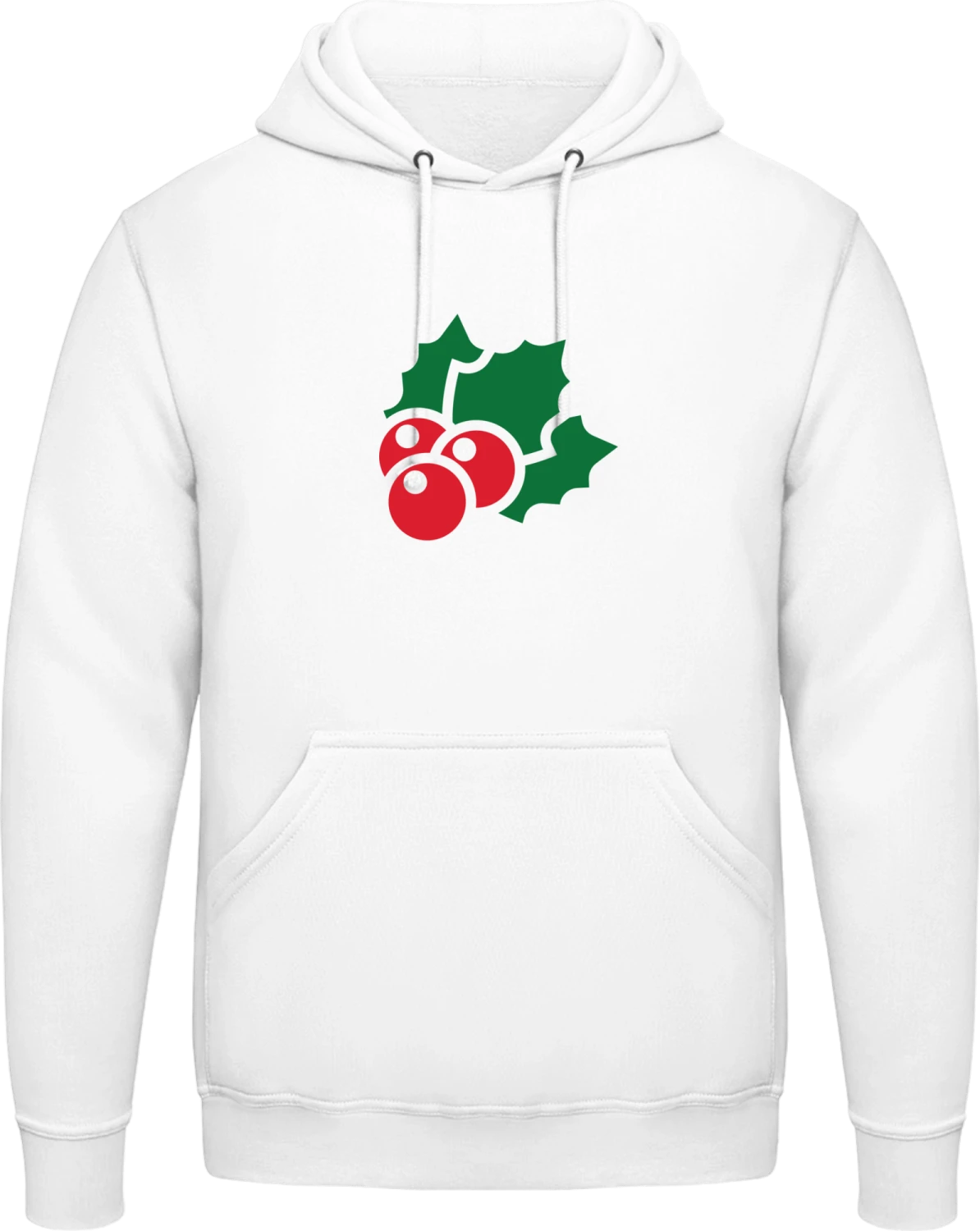 Christmas Holly - Arctic white AWDis man hoodie - Front