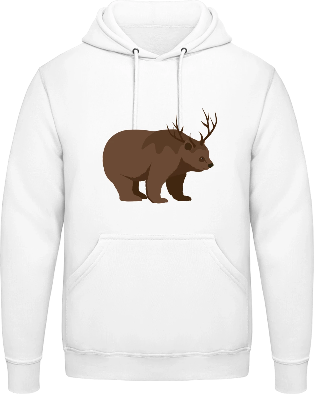 Bear And Deer = Beer - Arctic white AWDis man hoodie - Front