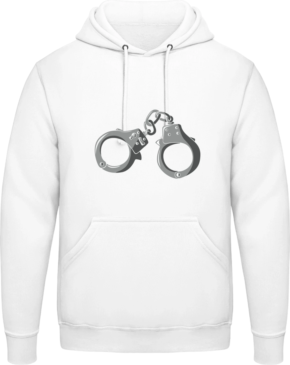 Handcuff Illustration - Arctic white AWDis man hoodie - Front