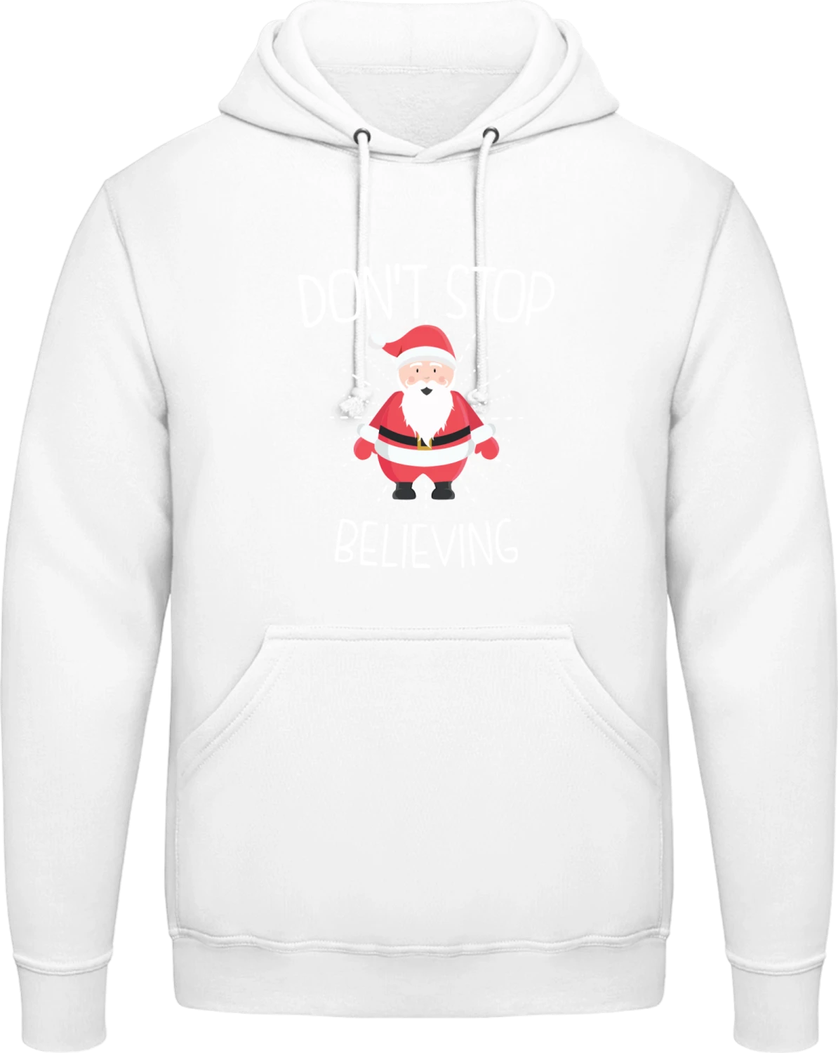 Don't Stop Believing - Arctic white AWDis man hoodie - Front