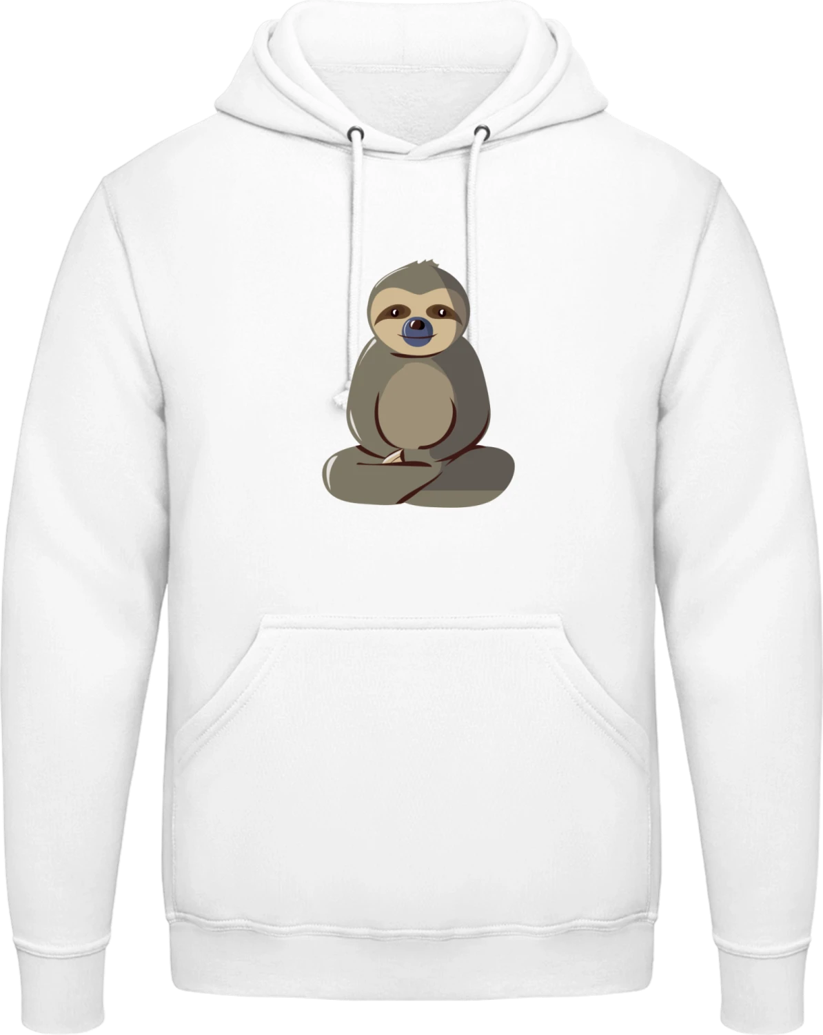 Sloth Sitting - Arctic white AWDis man hoodie - Front