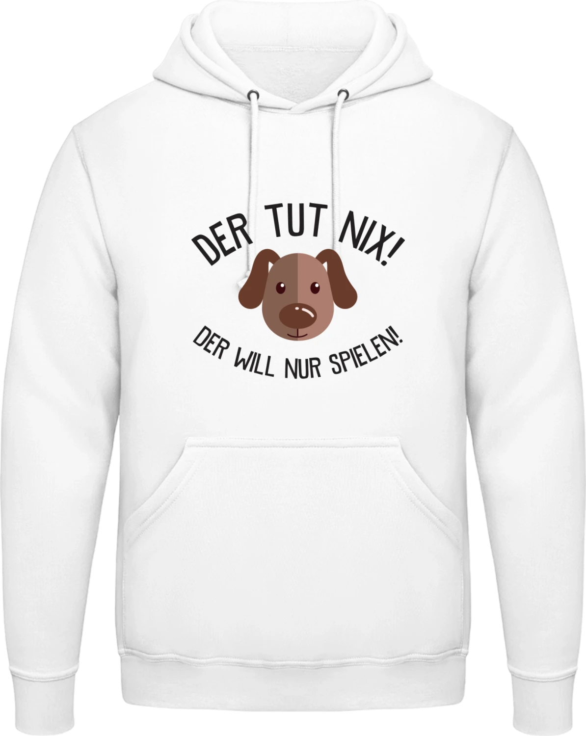 Der tut nix Der wiill nur spielen - Arctic white AWDis man hoodie - Front