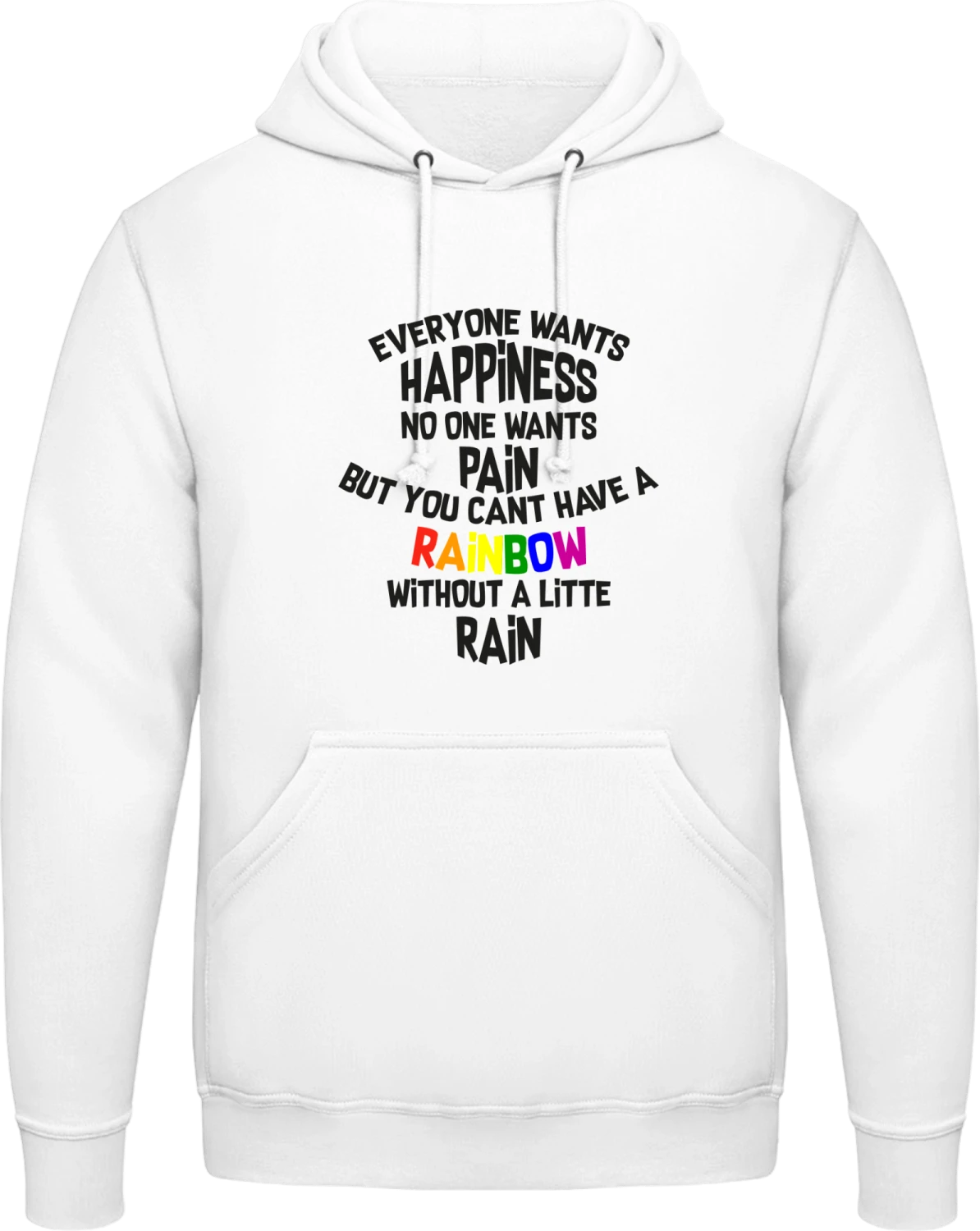 Everyone Wants Happiness - Arctic white AWDis man hoodie - Front