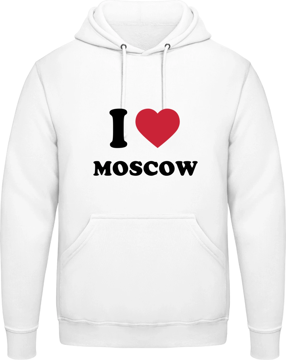 I love Moscow - Arctic white AWDis man hoodie - Front