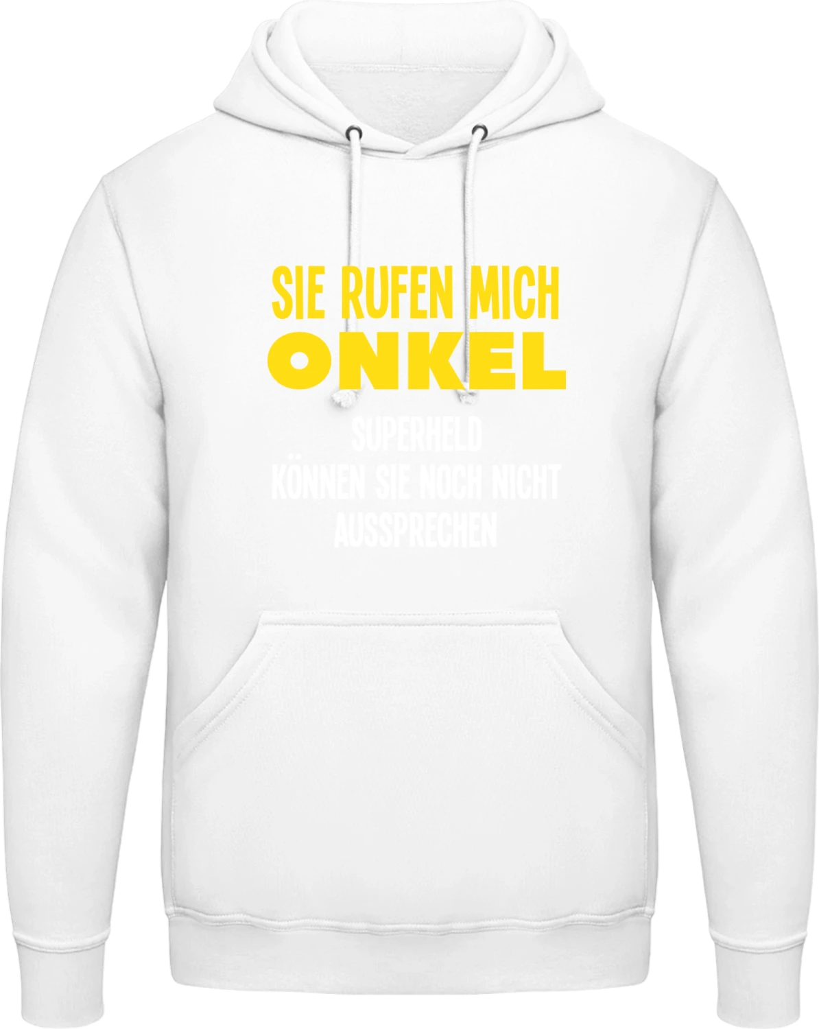 Onkel, Superheld können sie noch nicht aussprechen - Arctic white AWDis man hoodie - Front