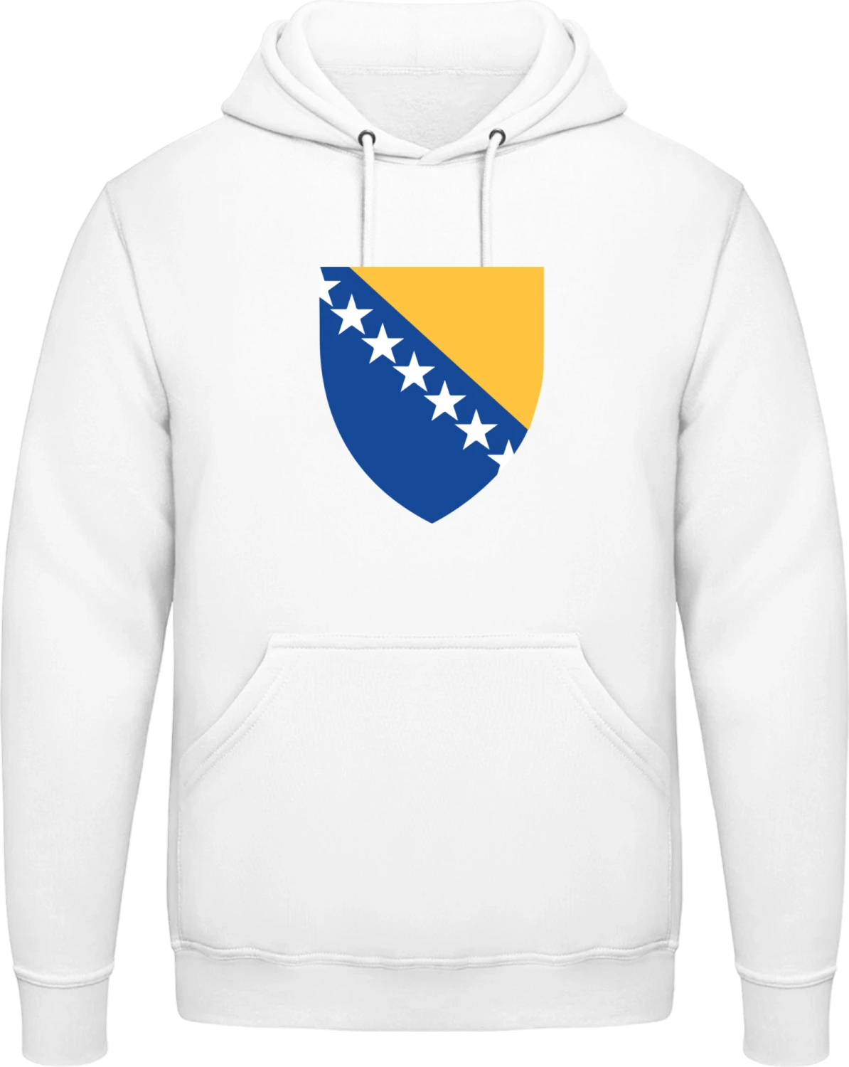 Bosnia and Herzegovina Coat of Arms - Arctic white AWDis man hoodie - Front