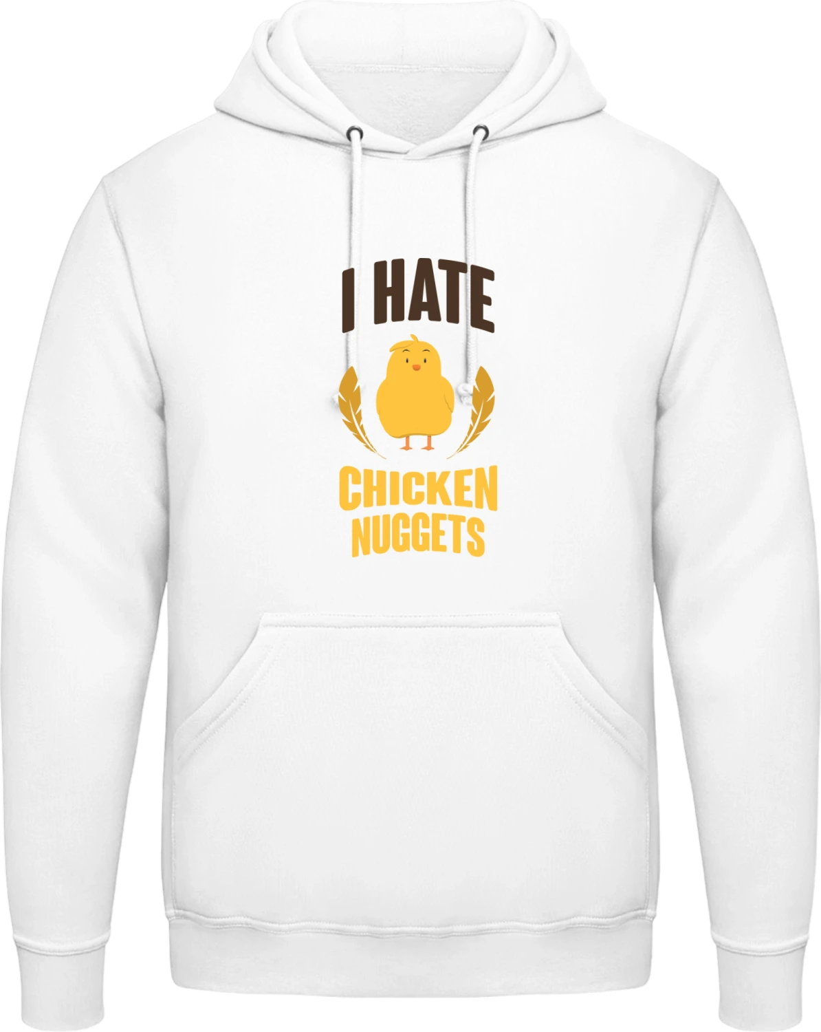 I Hate Chicken Nuggets - Arctic white AWDis man hoodie - Front