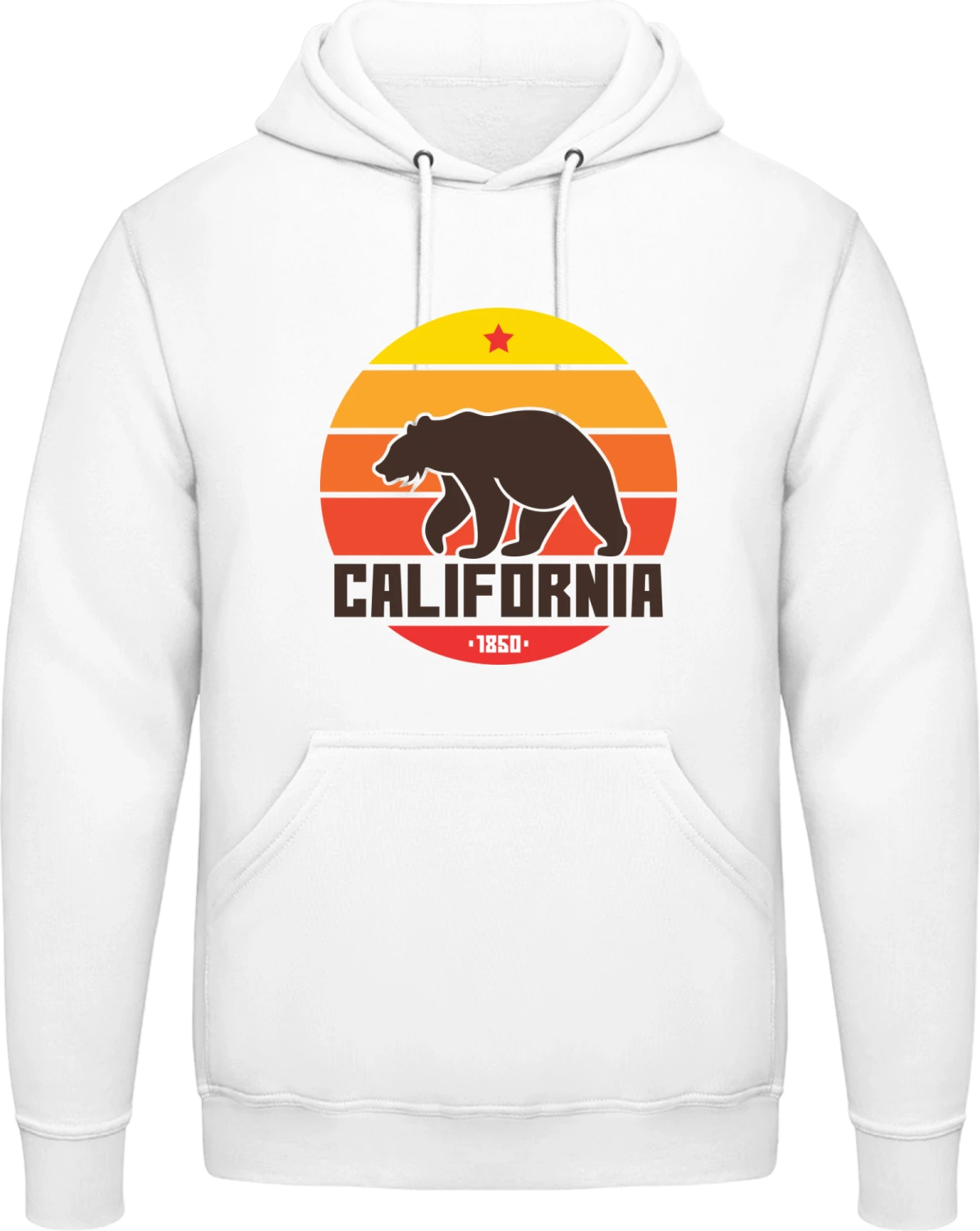 California Grizzly Bear - Arctic white AWDis man hoodie - Front