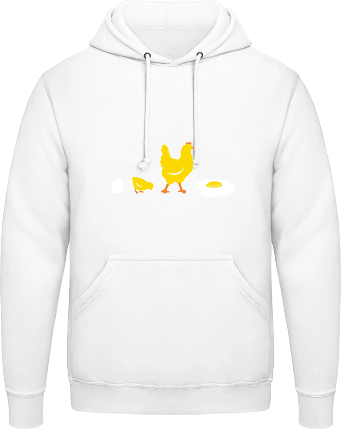 Evolution Chicken To Fried Egg - Arctic white AWDis man hoodie - Front