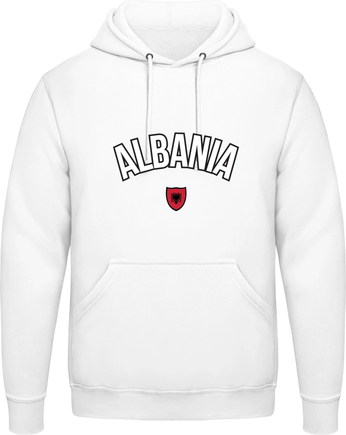 ALBANIA Football Fan - Arctic white AWDis man hoodie - Front