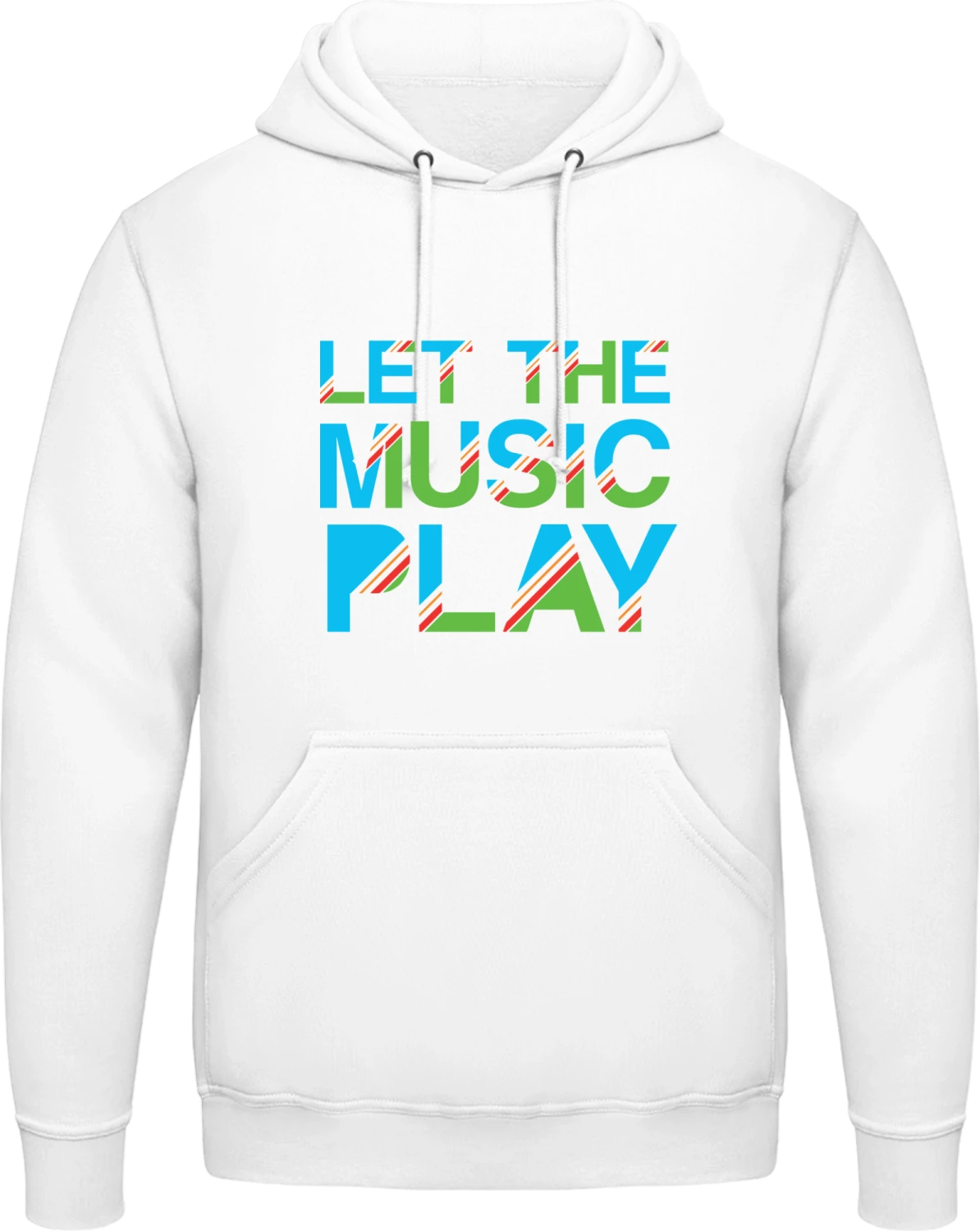 Let The Music Play - Arctic white AWDis man hoodie - Front