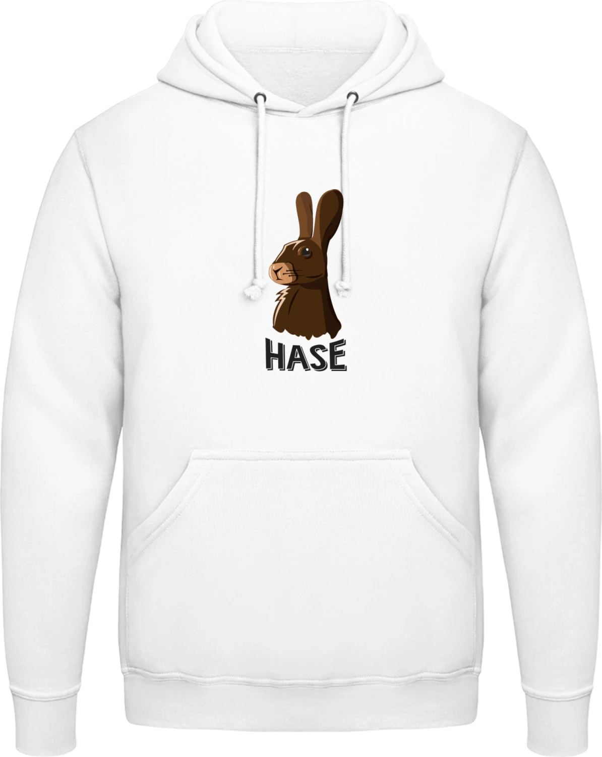 Hase illustriert - Arctic white AWDis man hoodie - Front