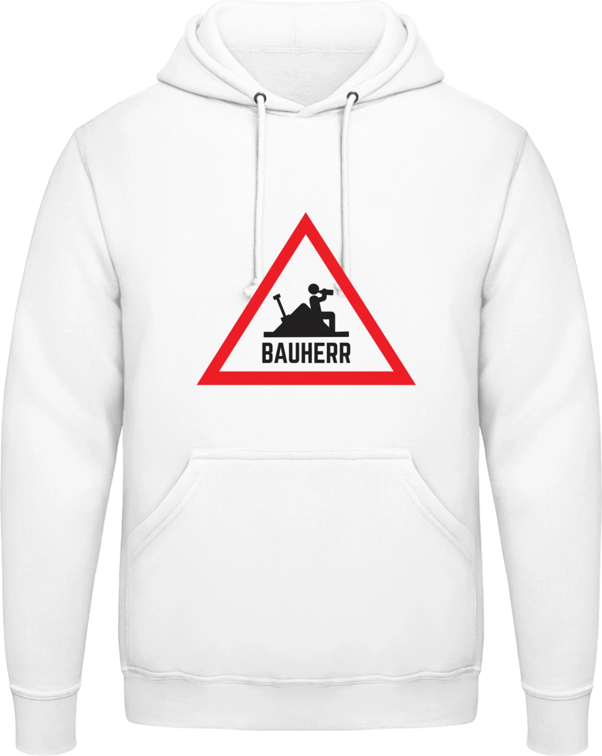 Bauherr - Arctic white AWDis man hoodie - Front