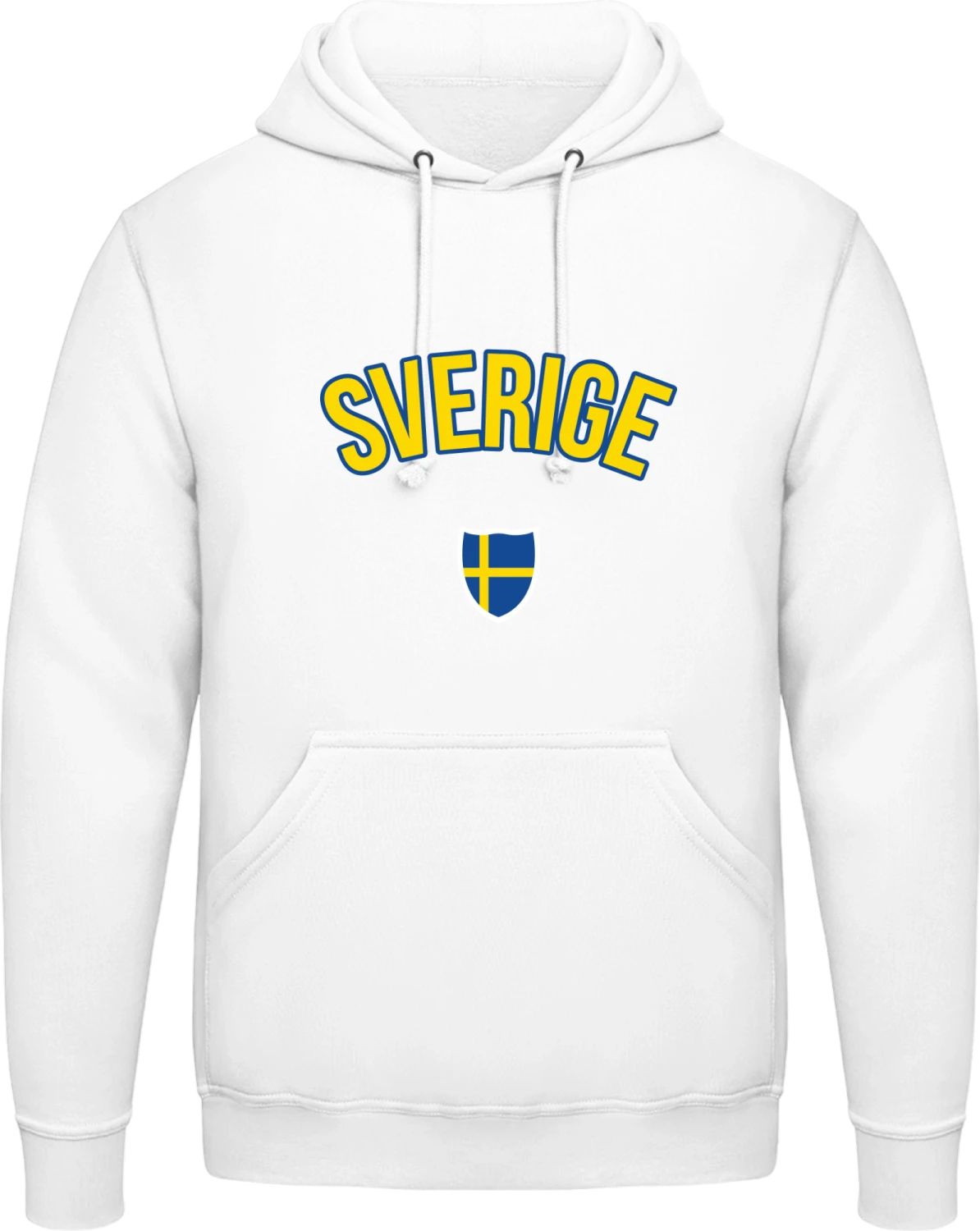 SVERIGE Flag Fan - Arctic white AWDis man hoodie - Front