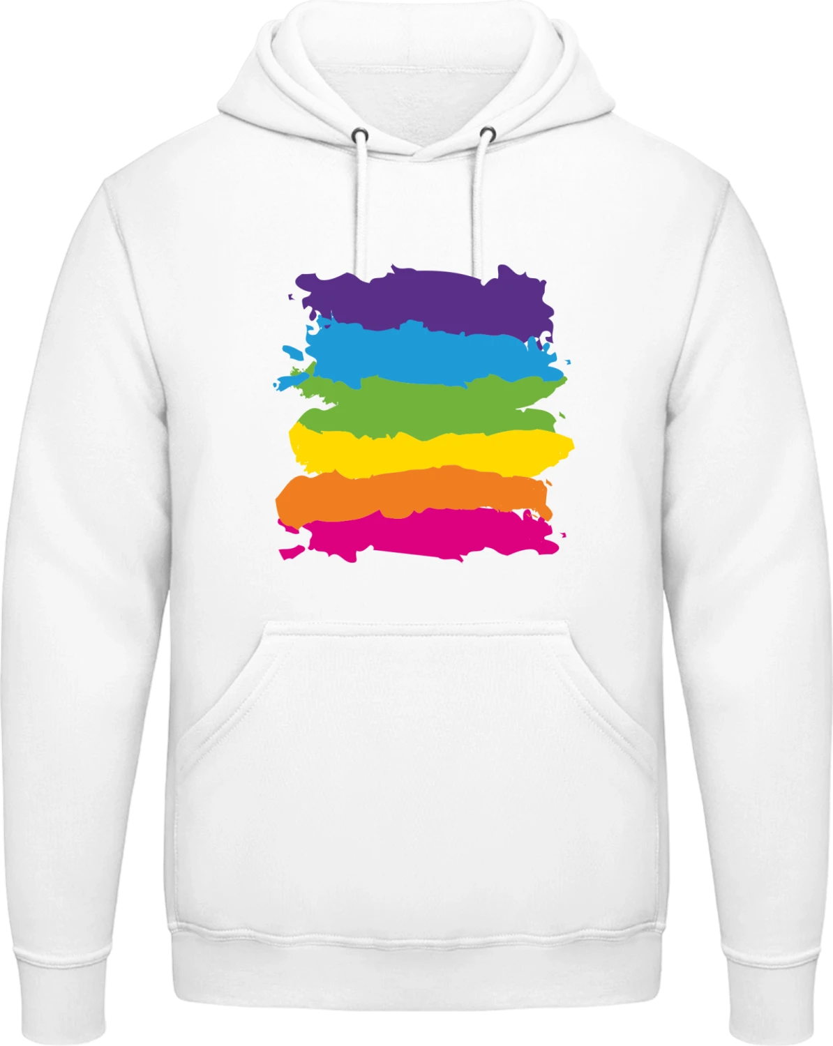 Rainbow Splash - Arctic white AWDis man hoodie - Front