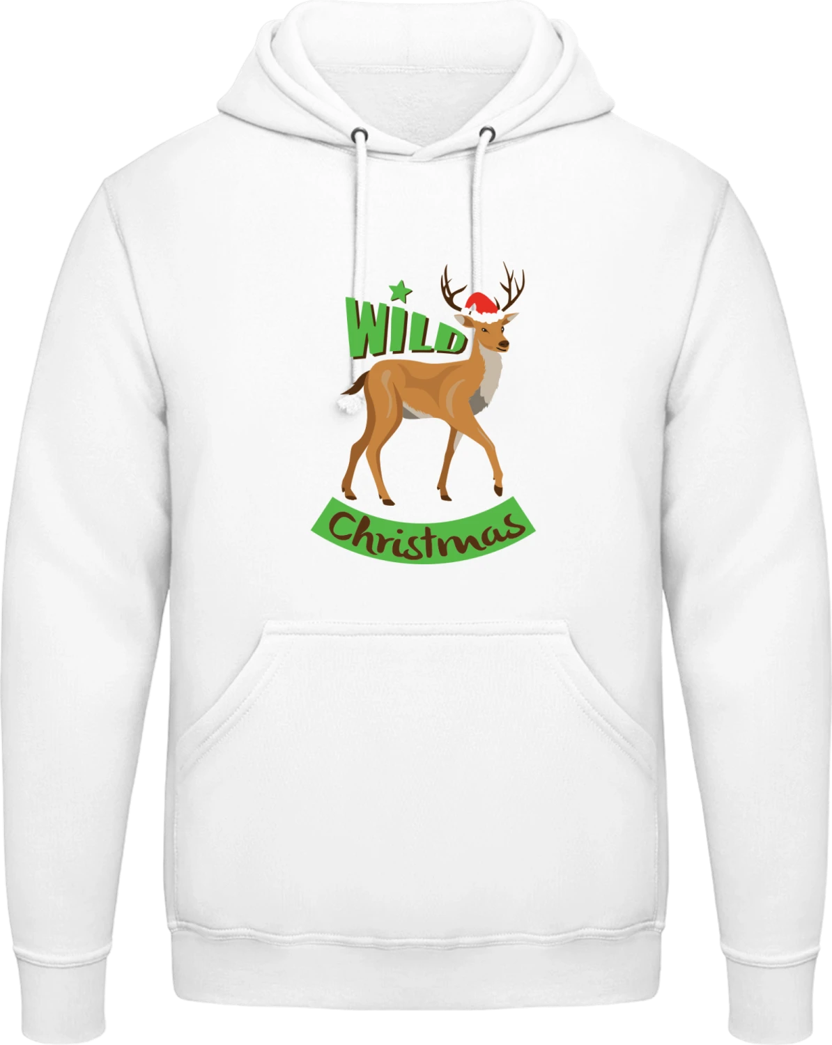 Wild Christmas - Arctic white AWDis man hoodie - Front